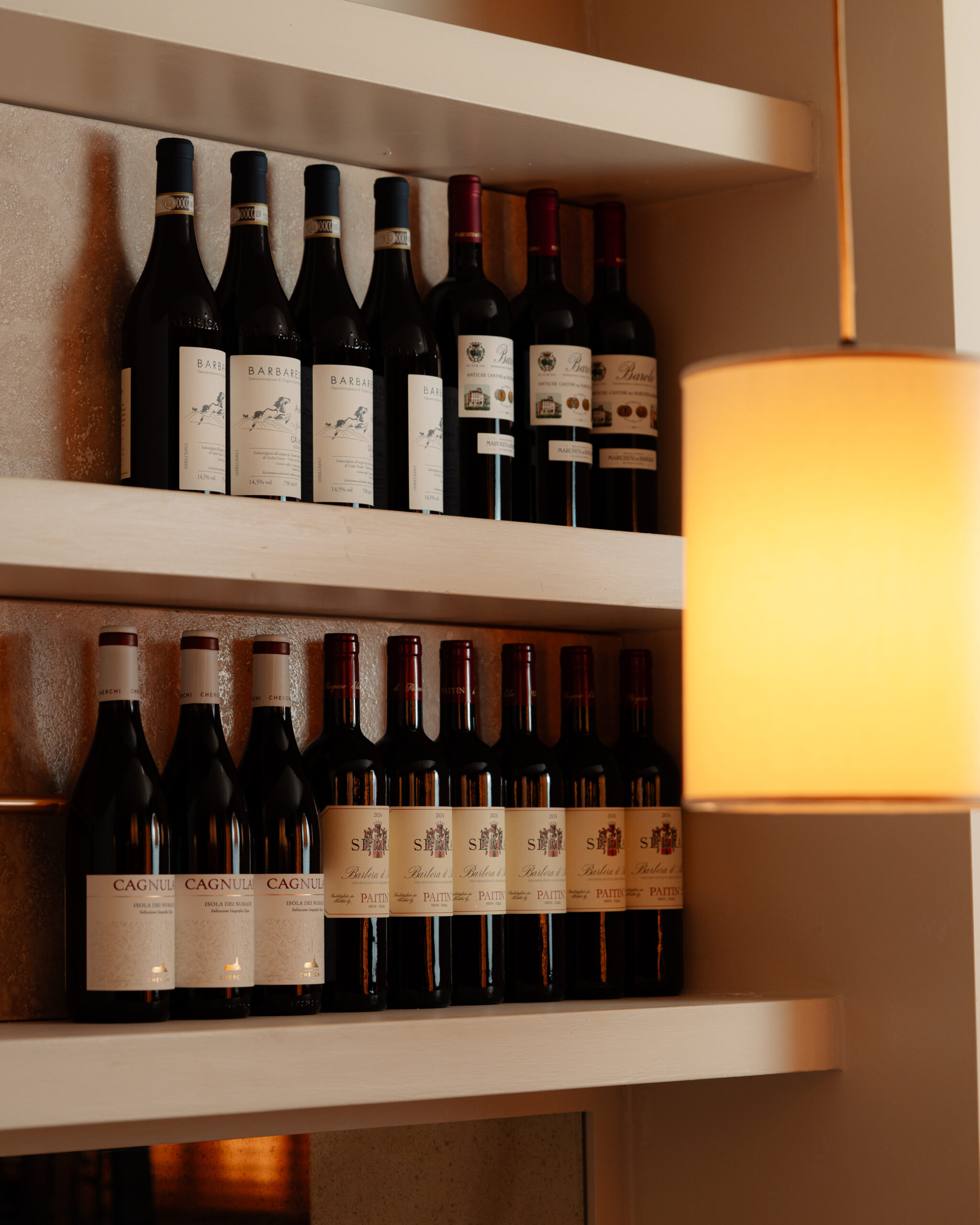 Bottiglie di vino in cantina